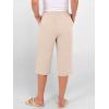 image:imageANRABESS Womens Wide Leg Capri Pants Elastic Waist Casual Loose Lounge Trousers 2026 Summer Flowy Beach Vacation ClothesParchment