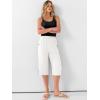 image:imageANRABESS Womens Wide Leg Capri Pants Elastic Waist Casual Loose Lounge Trousers 2026 Summer Flowy Beach Vacation ClothesWhite