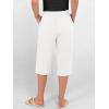 image:imageANRABESS Womens Wide Leg Capri Pants Elastic Waist Casual Loose Lounge Trousers 2026 Summer Flowy Beach Vacation ClothesWhite