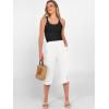 image:imageANRABESS Womens Wide Leg Capri Pants Elastic Waist Casual Loose Lounge Trousers 2026 Summer Flowy Beach Vacation ClothesWhite