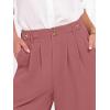 image:imageANRABESS Womens Wide Leg High Waisted Pants 2026 Summer Button Pleated Work Dress Pants Trousers Business Casual OutfitsDusty Rose