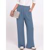 image:imageANRABESS Womens Wide Leg High Waisted Pants 2026 Summer Button Pleated Work Dress Pants Trousers Business Casual OutfitsGrey Blue