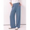 image:imageANRABESS Womens Wide Leg High Waisted Pants 2026 Summer Button Pleated Work Dress Pants Trousers Business Casual OutfitsGrey Blue