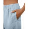 image:imageANRABESS Womens Wide Leg Linen Pants Summer Boho Casual Elastic Waist Long Lounge Travel Pants Trousers with PocketsBaby Blue