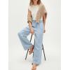 image:imageANRABESS Womens Wide Leg Linen Pants Summer Boho Casual Elastic Waist Long Lounge Travel Pants Trousers with PocketsBaby Blue