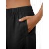 image:imageANRABESS Womens Wide Leg Linen Pants Summer Boho Casual Elastic Waist Long Lounge Travel Pants Trousers with PocketsBlack