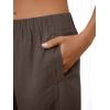 image:imageANRABESS Womens Wide Leg Linen Pants Summer Boho Casual Elastic Waist Long Lounge Travel Pants Trousers with PocketsCoffee