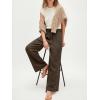 image:imageANRABESS Womens Wide Leg Linen Pants Summer Boho Casual Elastic Waist Long Lounge Travel Pants Trousers with PocketsCoffee