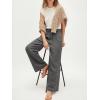 image:imageANRABESS Womens Wide Leg Linen Pants Summer Boho Casual Elastic Waist Long Lounge Travel Pants Trousers with PocketsDark Grey