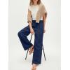 image:imageANRABESS Womens Wide Leg Linen Pants Summer Boho Casual Elastic Waist Long Lounge Travel Pants Trousers with PocketsNavy Blue