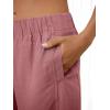 image:imageANRABESS Womens Wide Leg Linen Pants Summer Boho Casual Elastic Waist Long Lounge Travel Pants Trousers with PocketsPink