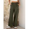image:imageANRABESS Womens Wide Leg Scrub Cargo Pants High Waisted Lightweight Casual Relaxed Fit Pants 2026 Vacation Y2K StreetwearArmy Green
