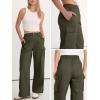 image:imageANRABESS Womens Wide Leg Scrub Cargo Pants High Waisted Lightweight Casual Relaxed Fit Pants 2026 Vacation Y2K StreetwearArmy Green