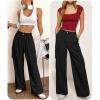image:imageANRABESS Womens Wide Leg Scrub Cargo Pants High Waisted Lightweight Casual Relaxed Fit Pants 2026 Vacation Y2K StreetwearBlack