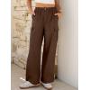image:imageANRABESS Womens Wide Leg Scrub Cargo Pants High Waisted Lightweight Casual Relaxed Fit Pants 2026 Vacation Y2K StreetwearCoffee