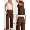 image:imageANRABESS Womens Wide Leg Scrub Cargo Pants High Waisted Lightweight Casual Relaxed Fit Pants 2026 Vacation Y2K StreetwearCoffee