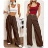 image:imageANRABESS Womens Wide Leg Scrub Cargo Pants High Waisted Lightweight Casual Relaxed Fit Pants 2026 Vacation Y2K StreetwearCoffee