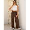 image:imageANRABESS Womens Wide Leg Scrub Cargo Pants High Waisted Lightweight Casual Relaxed Fit Pants 2026 Vacation Y2K StreetwearCoffee