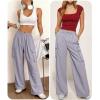 image:imageANRABESS Womens Wide Leg Scrub Cargo Pants High Waisted Lightweight Casual Relaxed Fit Pants 2026 Vacation Y2K StreetwearLight Grey