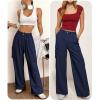 image:imageANRABESS Womens Wide Leg Scrub Cargo Pants High Waisted Lightweight Casual Relaxed Fit Pants 2026 Vacation Y2K StreetwearNavy Blue