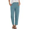 image:imageANRABESS Womens Capri Pants 2026 Summer Casual Elastic High Waisted Lounge Cropped Tapered Ankle Beach Trousers Work OutfitsLake Bule