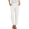 image:imageANRABESS Womens Capri Pants 2026 Summer Casual Elastic High Waisted Lounge Cropped Tapered Ankle Beach Trousers Work OutfitsWhite