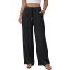 image:imageANRABESS Womens Palazzo Pants Wide Leg Flowy Drawstring High Waisted Casual Trousers 2026 Summer Beach Vacation ClothesBlack