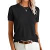 image:imageANRABESS Womens Short Sleeve Sweaters Wool Blend Crew Neck Sweater Shirts Business Casual Work Tops 2026 Summer OutfitsBlack