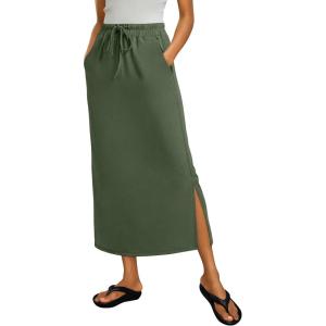 image:imageANRABESS Casual Maxi Skirts for Women High Waist Summer Drawstring Ideal for Daily Wear Office amp Weekend Outings 2026Army Green