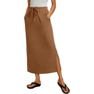 image:imageANRABESS Casual Maxi Skirts for Women High Waist Summer Drawstring Ideal for Daily Wear Office amp Weekend Outings 2026Brown
