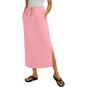 image:imageANRABESS Casual Maxi Skirts for Women High Waist Summer Drawstring Ideal for Daily Wear Office amp Weekend Outings 2026Pink