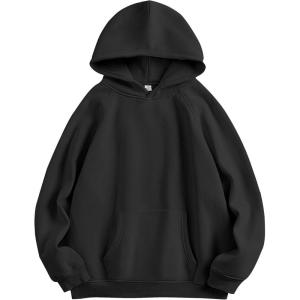 image:imageANRABESS Women Hoodies Oversized Fleece Long Sleeve Comfy Casual Basic Pullover Sweatshirts 2025 Fall Outfits Y2K ClothesBlack