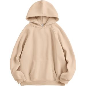 image:imageANRABESS Women Hoodies Oversized Fleece Long Sleeve Comfy Casual Basic Pullover Sweatshirts 2025 Fall Outfits Y2K ClothesDark Apricot