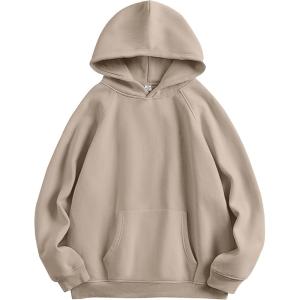 image:imageANRABESS Women Hoodies Oversized Fleece Long Sleeve Comfy Casual Basic Pullover Sweatshirts 2025 Fall Outfits Y2K ClothesDeep Khaki
