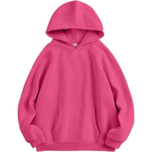 image:imageANRABESS Women Hoodies Oversized Fleece Long Sleeve Comfy Casual Basic Pullover Sweatshirts 2025 Fall Outfits Y2K ClothesHot Pink