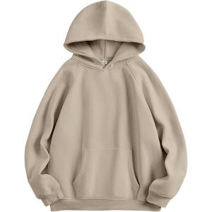 image:imageANRABESS Women Hoodies Oversized Fleece Long Sleeve Comfy Casual Basic Pullover Sweatshirts 2025 Fall Outfits Y2K ClothesKhaki