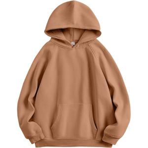 image:imageANRABESS Women Hoodies Oversized Fleece Long Sleeve Comfy Casual Basic Pullover Sweatshirts 2025 Fall Outfits Y2K ClothesLight Brown