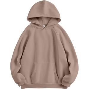 image:imageANRABESS Women Hoodies Oversized Fleece Long Sleeve Comfy Casual Basic Pullover Sweatshirts 2025 Fall Outfits Y2K ClothesLight Khaki