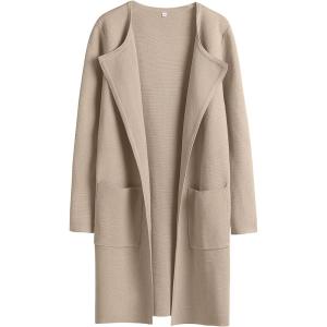 image:imageANRABESS Womens Cardigan Sweater Open Front Knit Long Coatigan Dressy Casual Jacket Coat 2025 Fall Outfits Classy ClothesBright Tan