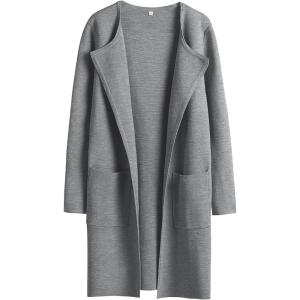 image:imageANRABESS Womens Cardigan Sweater Open Front Knit Long Coatigan Dressy Casual Jacket Coat 2025 Fall Outfits Classy ClothesDeep Gray