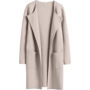 image:imageANRABESS Womens Cardigan Sweater Open Front Knit Long Coatigan Dressy Casual Jacket Coat 2025 Fall Outfits Classy ClothesGray Apricort