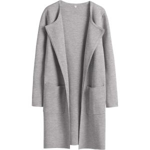 image:imageANRABESS Womens Cardigan Sweater Open Front Knit Long Coatigan Dressy Casual Jacket Coat 2025 Fall Outfits Classy ClothesLight Gray