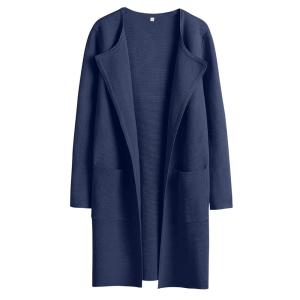 image:imageANRABESS Womens Cardigan Sweater Open Front Knit Long Coatigan Dressy Casual Jacket Coat 2025 Fall Outfits Classy ClothesNavy Blue