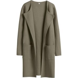 image:imageANRABESS Womens Cardigan Sweater Open Front Knit Long Coatigan Dressy Casual Jacket Coat 2025 Fall Outfits Classy ClothesOlive Green