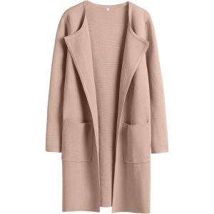 image:imageANRABESS Womens Cardigan Sweater Open Front Knit Long Coatigan Dressy Casual Jacket Coat 2025 Fall Outfits Classy ClothesPeachy Khaki