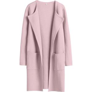 image:imageANRABESS Womens Cardigan Sweater Open Front Knit Long Coatigan Dressy Casual Jacket Coat 2025 Fall Outfits Classy ClothesPink