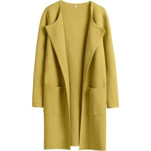 image:imageANRABESS Womens Cardigan Sweater Open Front Knit Long Coatigan Dressy Casual Jacket Coat 2025 Fall Outfits Classy ClothesYellow