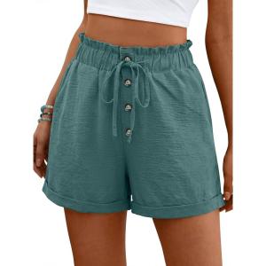 image:imageANRABESS Womens Shorts Casual Summer High Waisted Elastic Drawstring Comfy Lounge Wide Leg Short Pants Beach Vacation ClothesLake