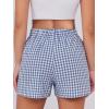 image:imageANRABESS Boxer Shorts for Women Gingham Pajama 2026 Summer Casual Lounge Sleep Plaid Shorts Y2K Beach BottomsBlue White Plaid