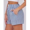 image:imageANRABESS Boxer Shorts for Women Gingham Pajama 2026 Summer Casual Lounge Sleep Plaid Shorts Y2K Beach BottomsBlue White Plaid